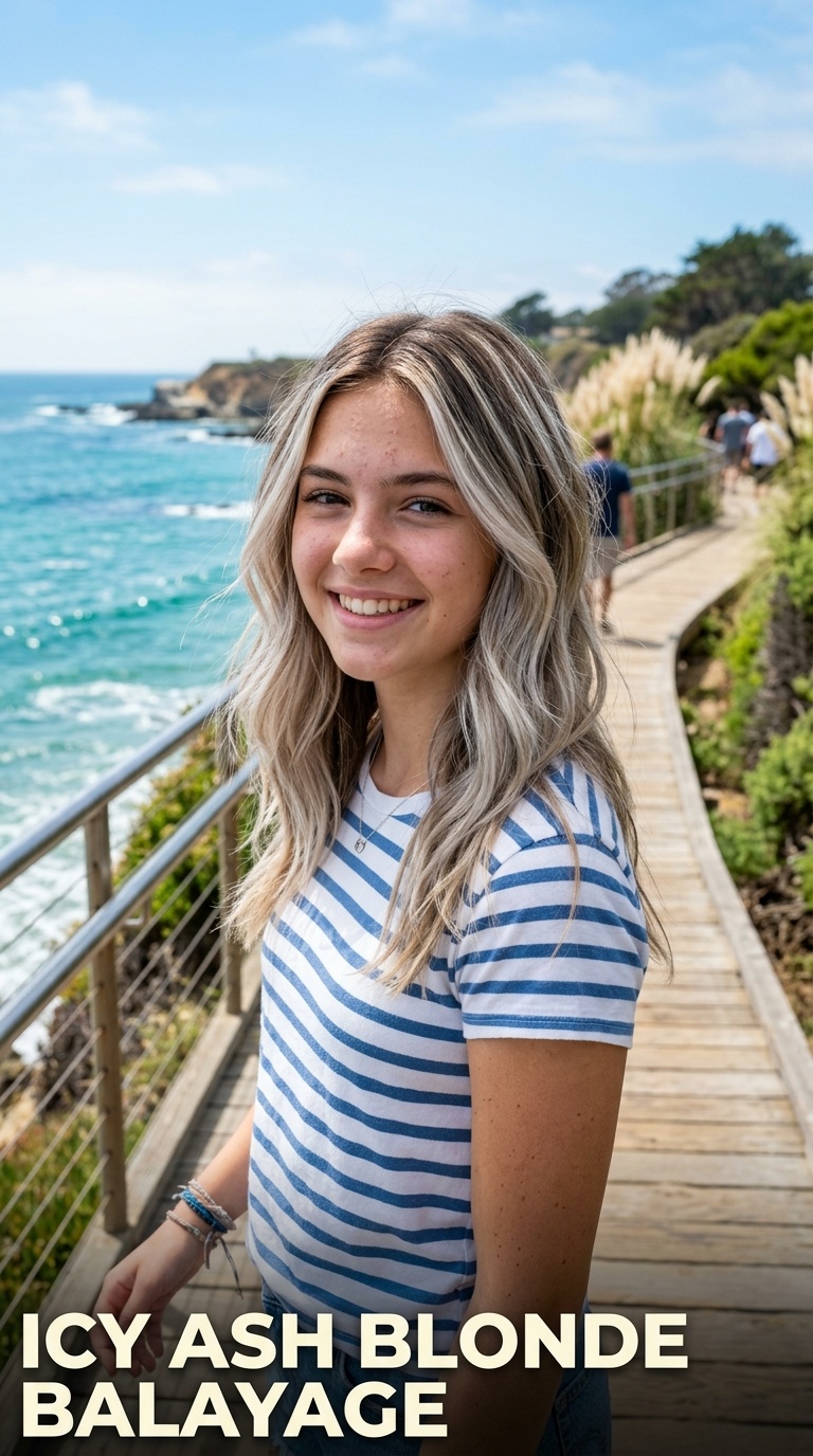 Icy Ash Blonde Balayage
