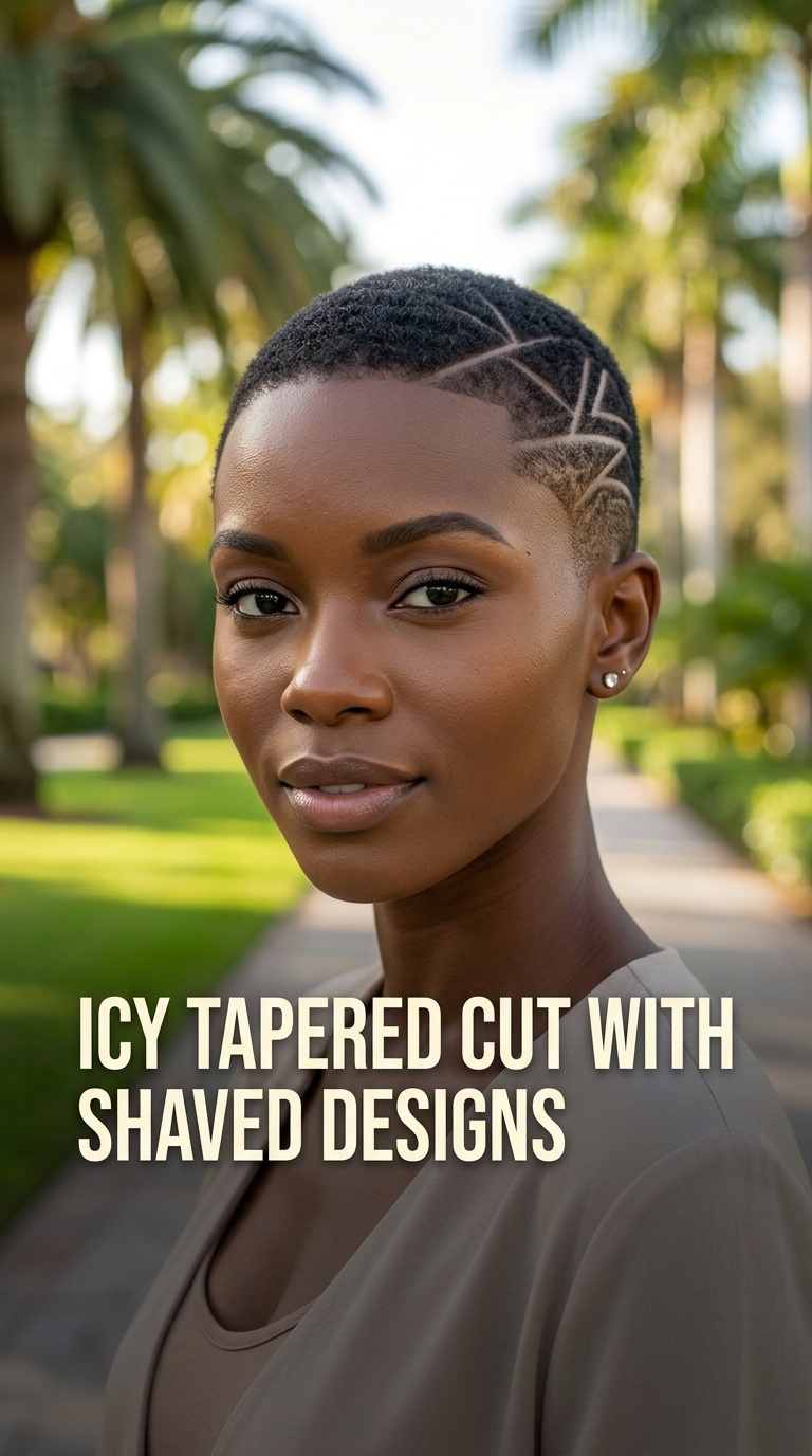 Icy Tapered Cut with Shaved Designs