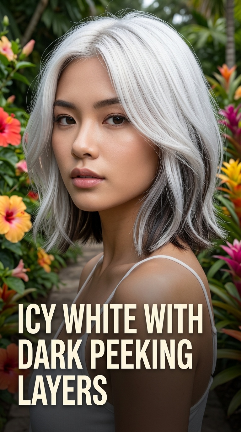 Icy White with Dark Peeking Layers