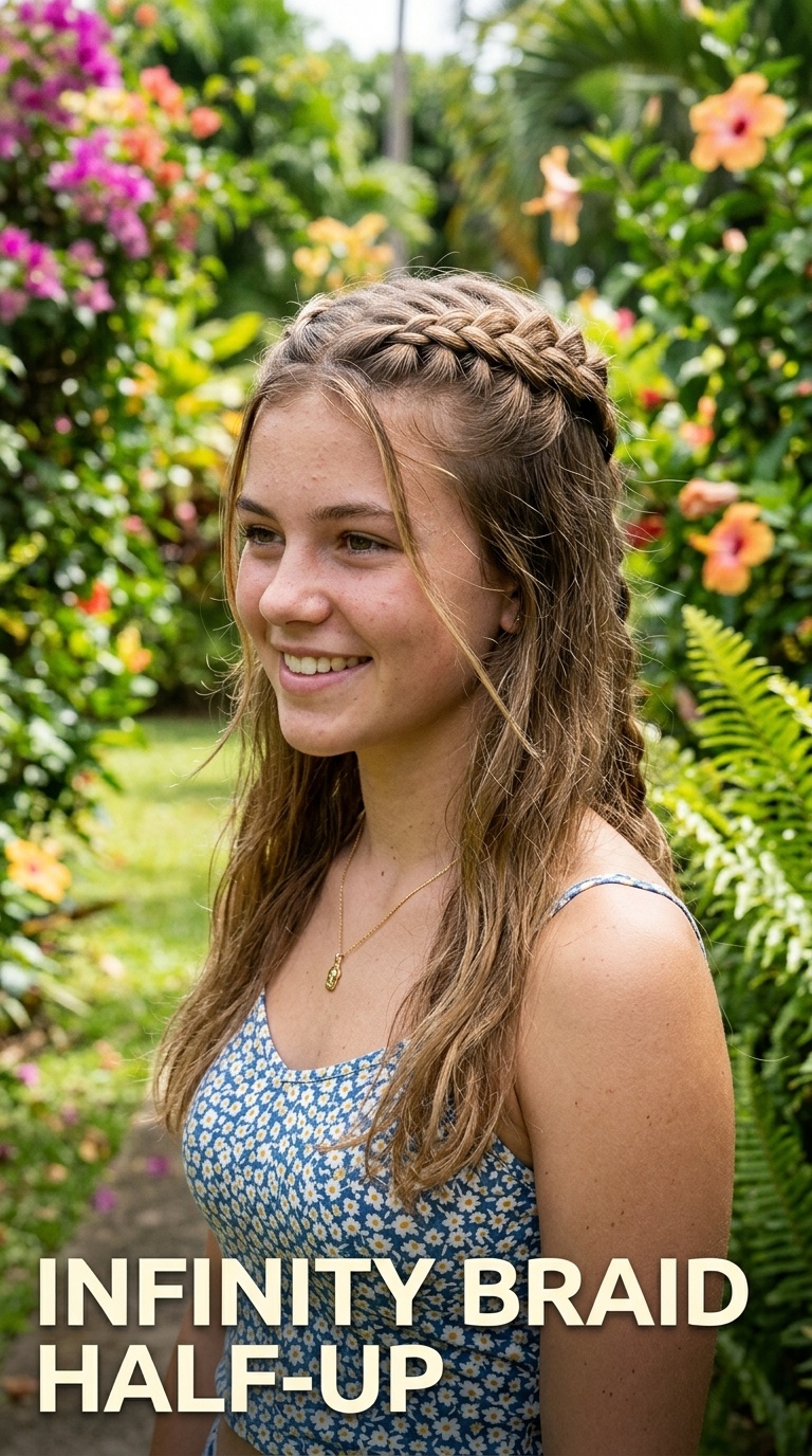 Infinity Braid Half-Up
