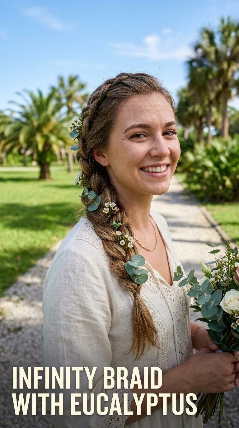 Infinity Braid with Eucalyptus