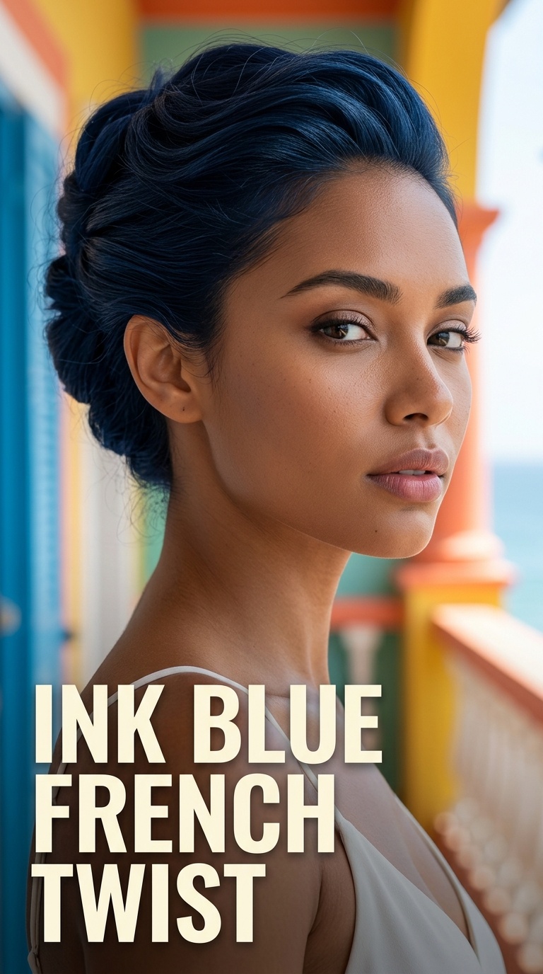 Ink Blue French Twist