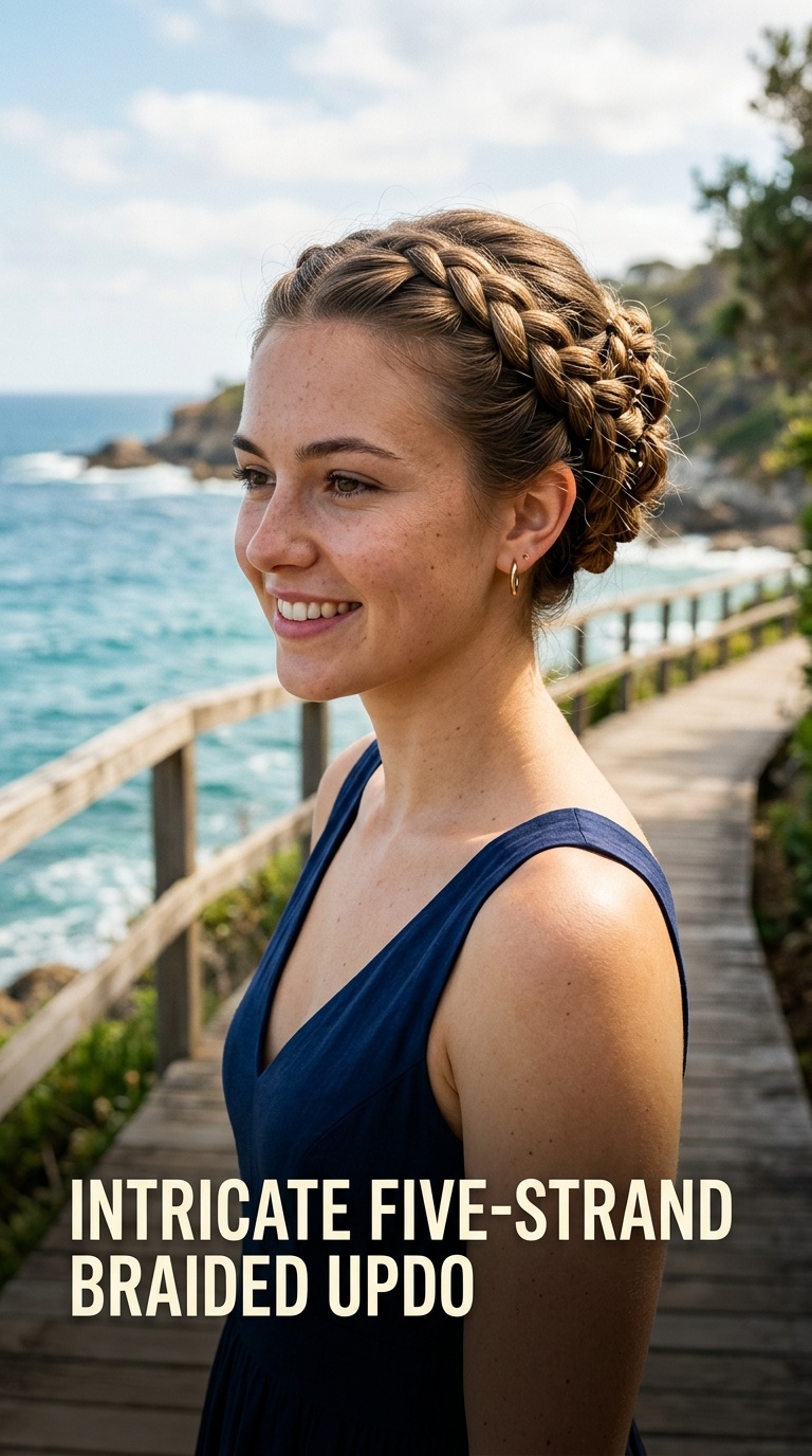 Intricate Five-Strand Braided Updo