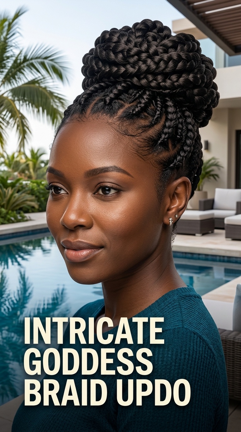 Intricate Goddess Braid Updo