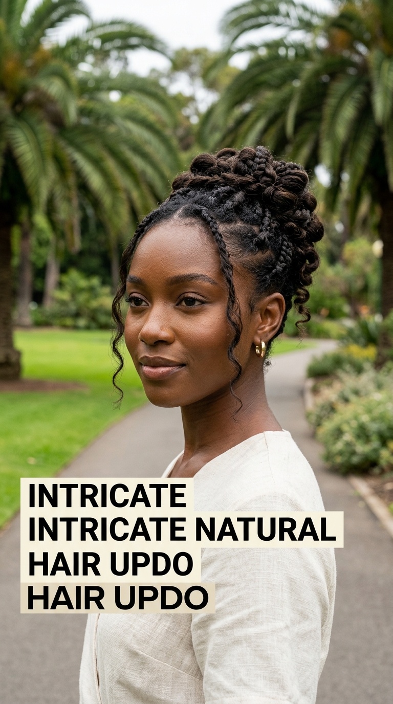 Intricate Natural Hair Updo
