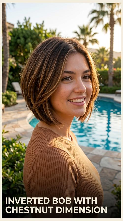 Inverted Bob with Chestnut Dimension