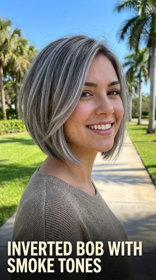 Inverted Bob with Smoke Tones