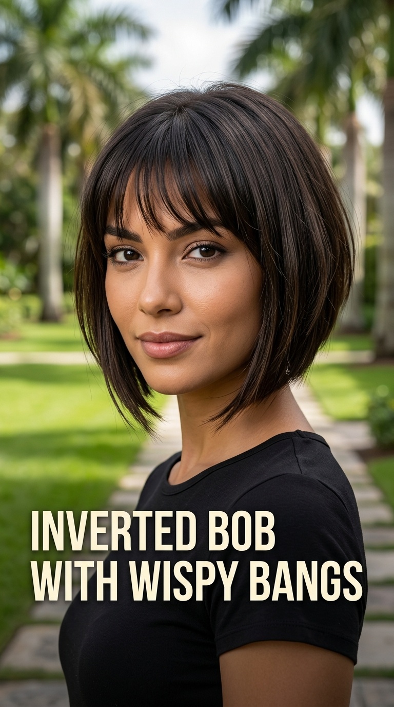 Inverted Bob with Wispy Bangs