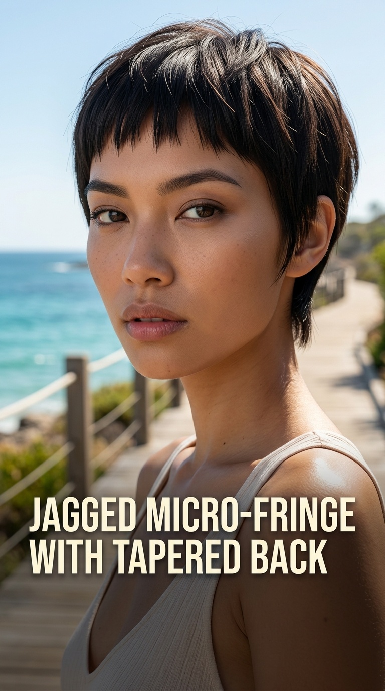 Jagged Micro-Fringe with Tapered Back
