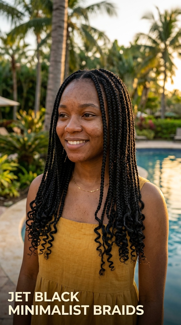 Jet Black Minimalist Braids