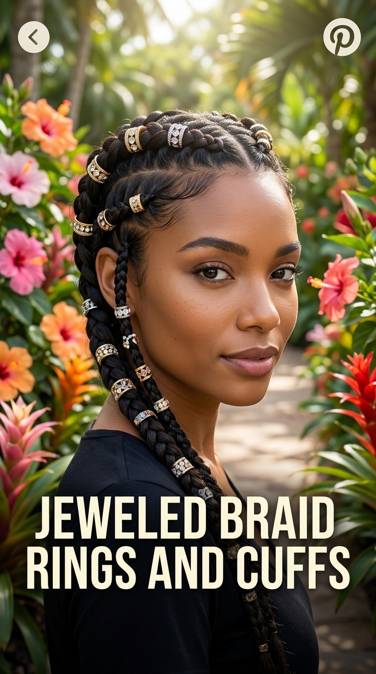 Jeweled Braid Rings and Cuffs