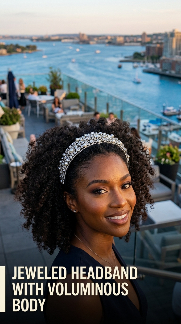 Jeweled Headband with Voluminous Body