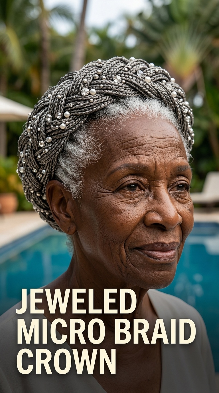 Jeweled Micro Braid Crown