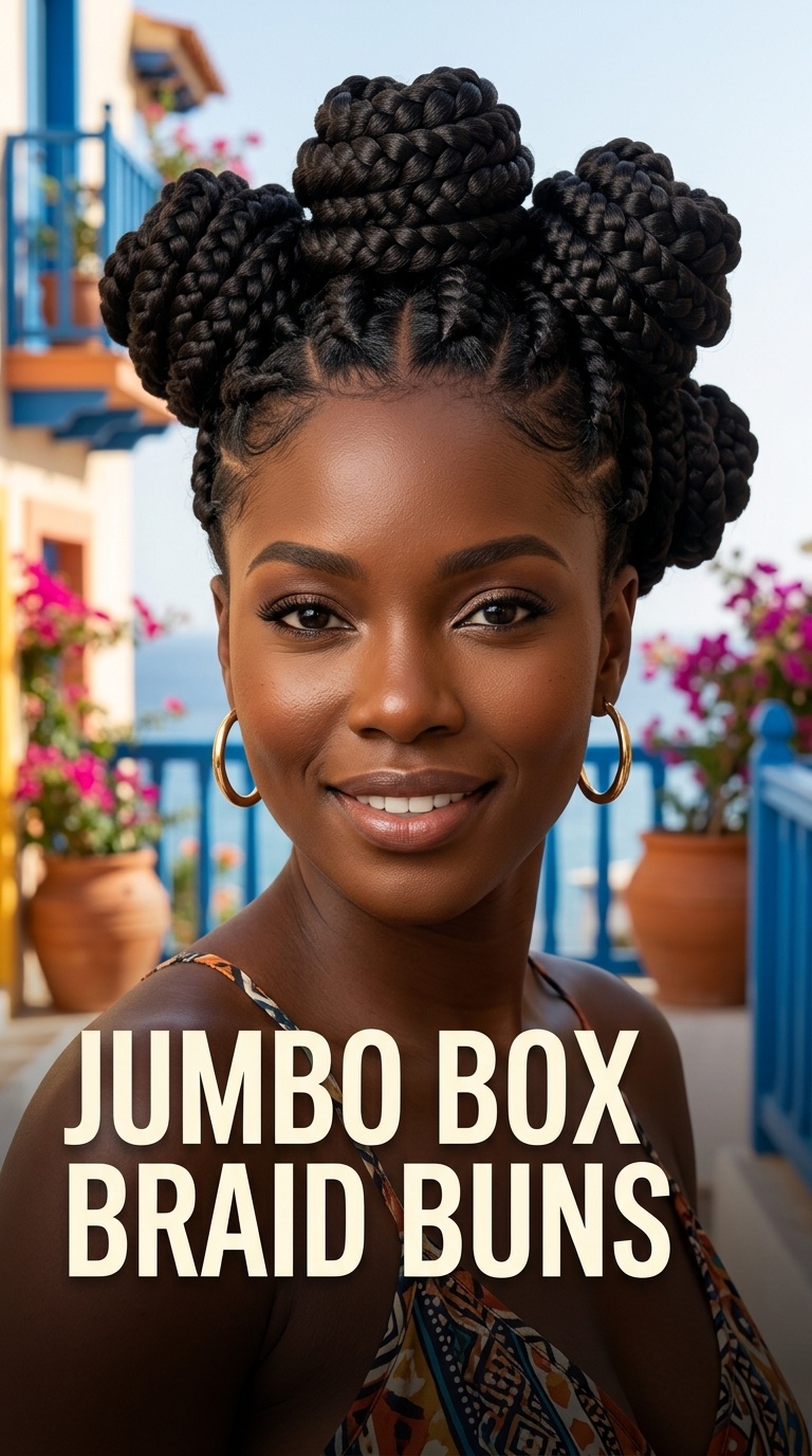 Jumbo Box Braid Buns