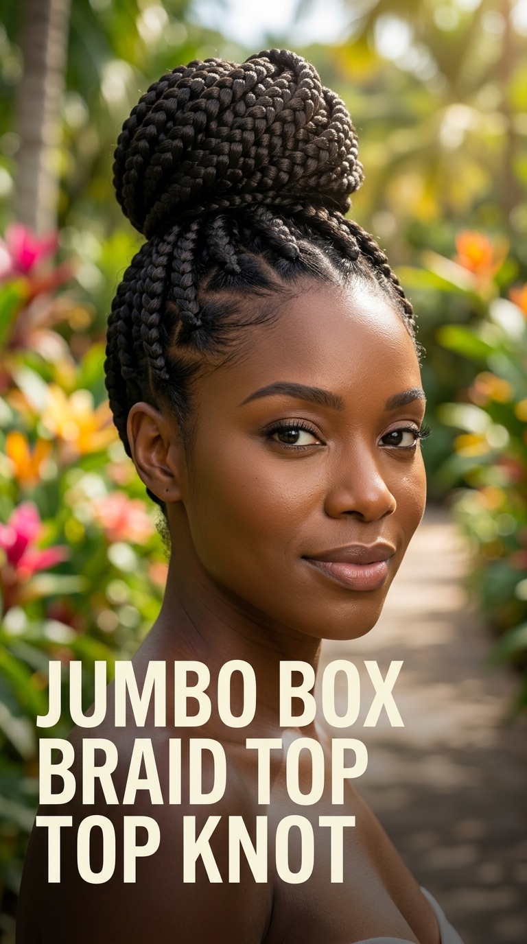Jumbo Box Braid Top Knot