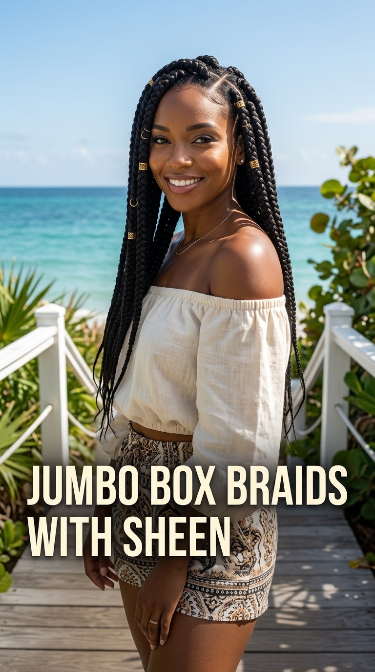 Jumbo Box Braids with Sheen