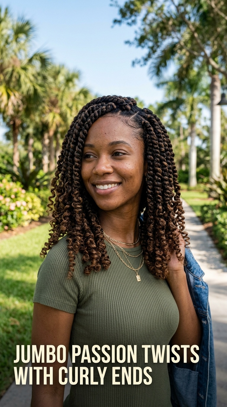 Jumbo Passion Twists with Curly Ends