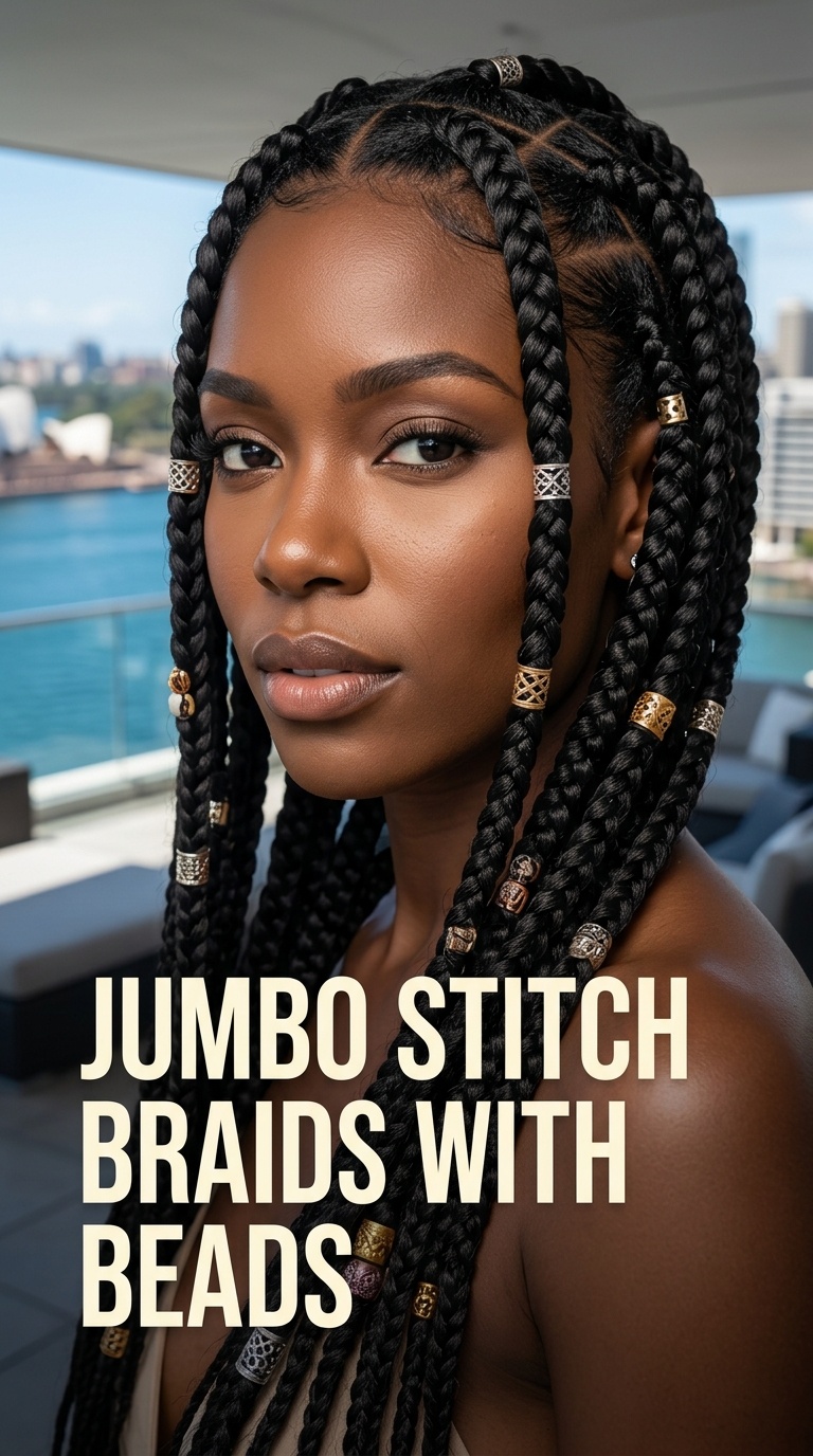 Jumbo Stitch Braids with Beads