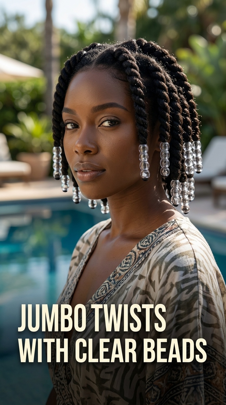 Jumbo Twists with Clear Beads
