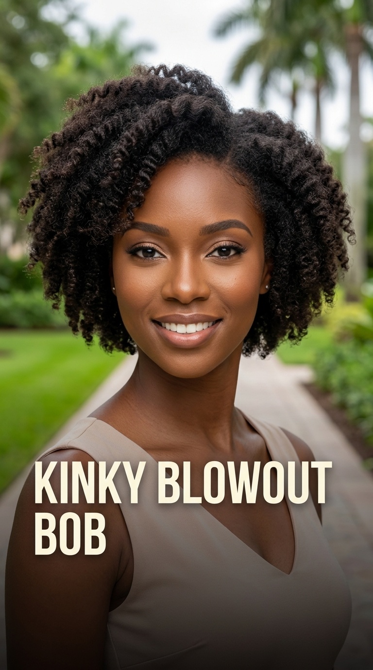 Kinky Blowout Bob
