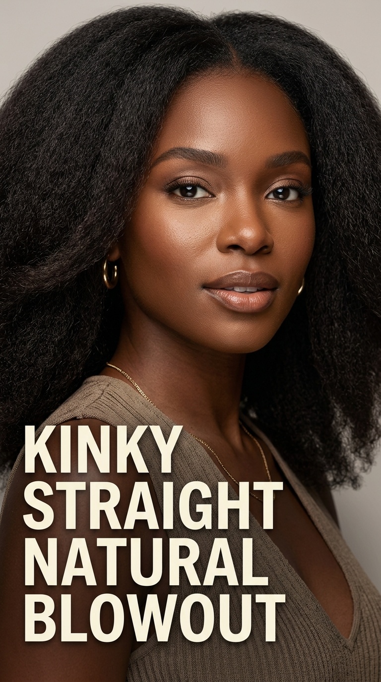 Kinky Straight Natural Blowout