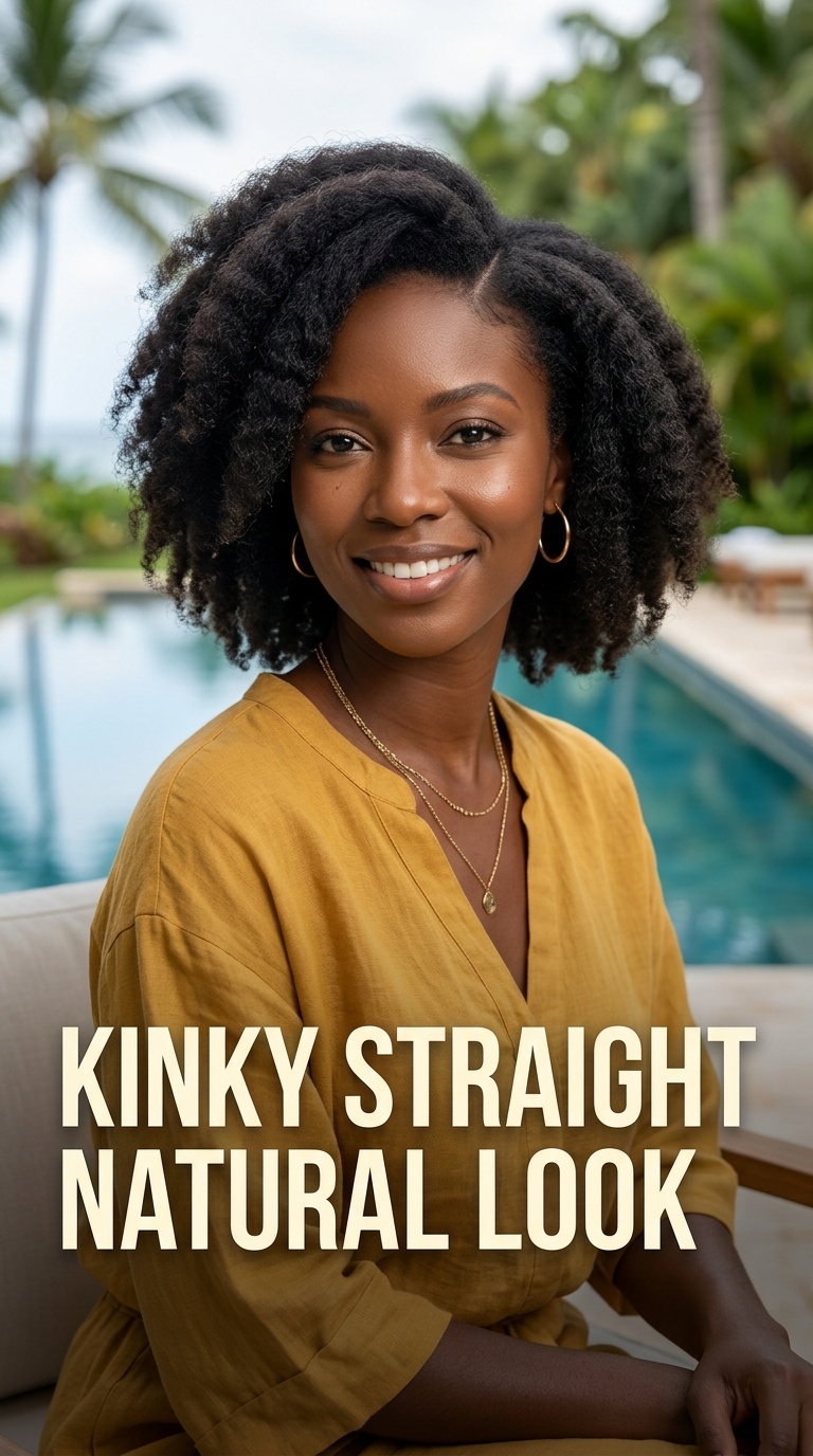 Kinky Straight Natural Look