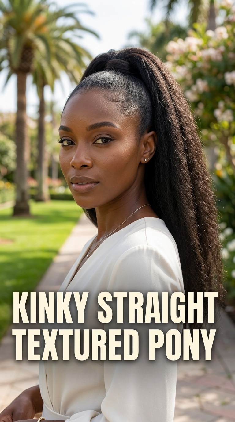Kinky Straight Textured Pony