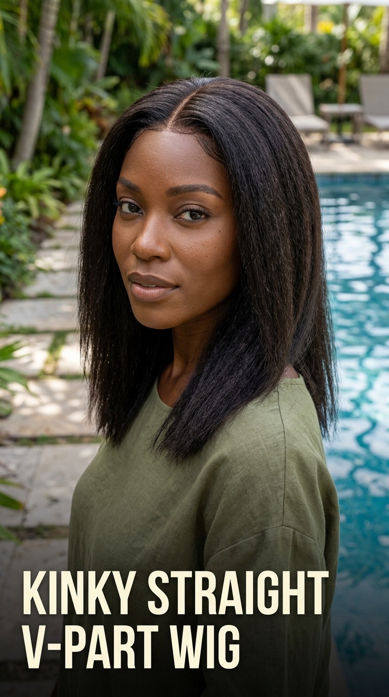 Kinky Straight V-Part Wig