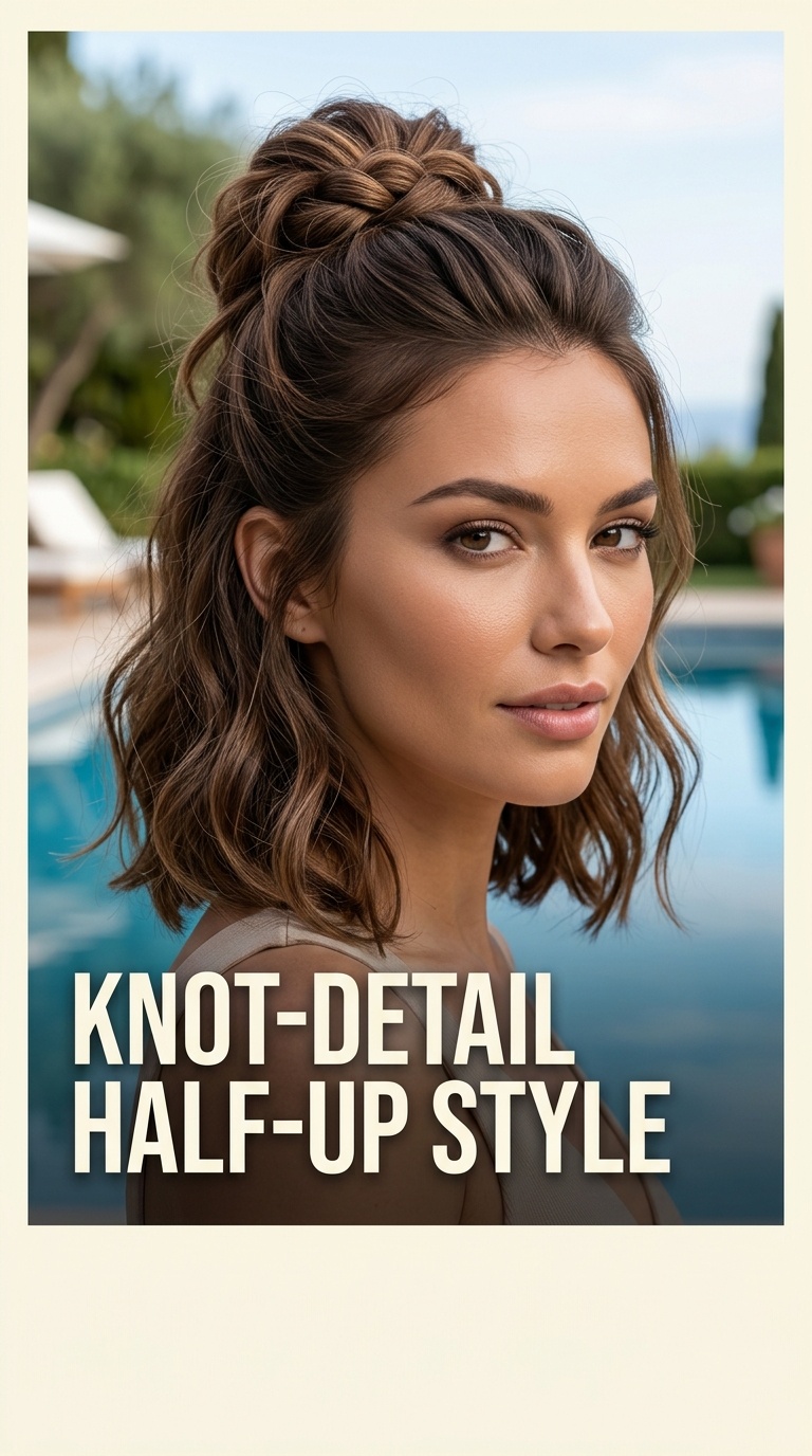 Knot-Detail Half-Up Style