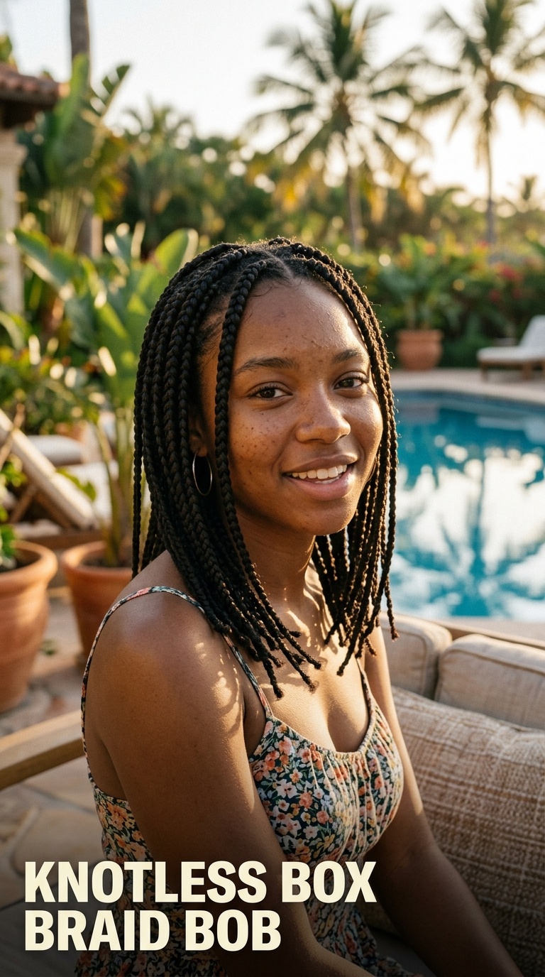 Knotless Box Braid Bob