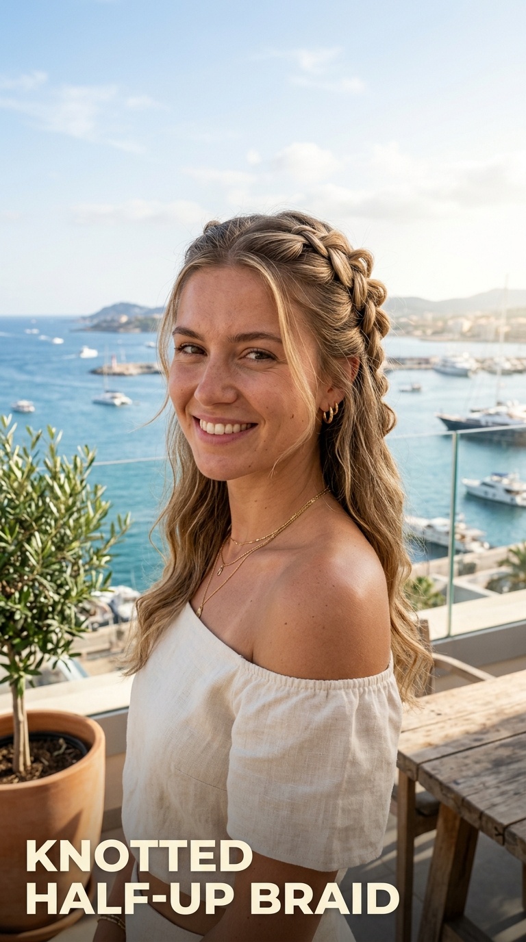 Knotted Half-Up Braid
