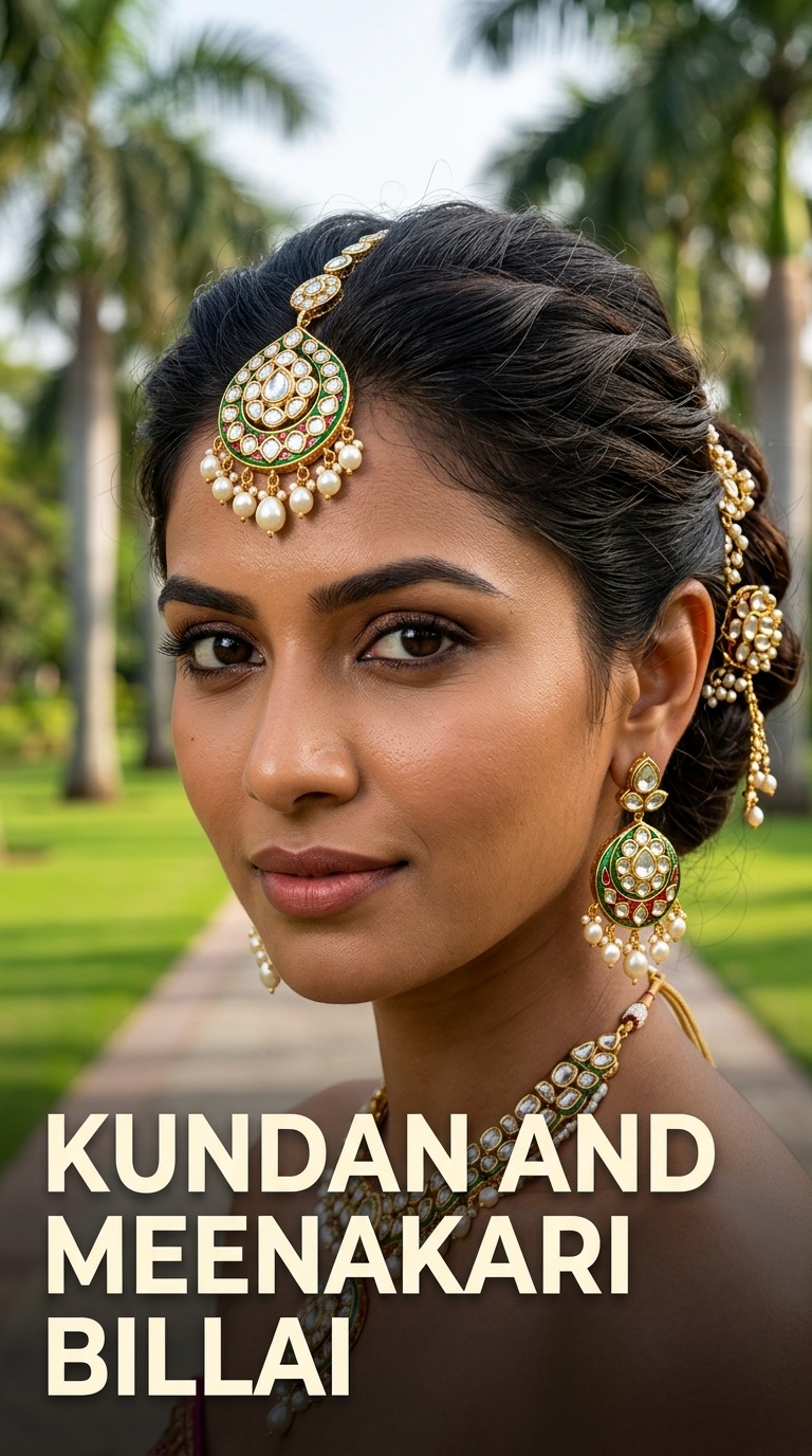 Kundan and Meenakari Billai