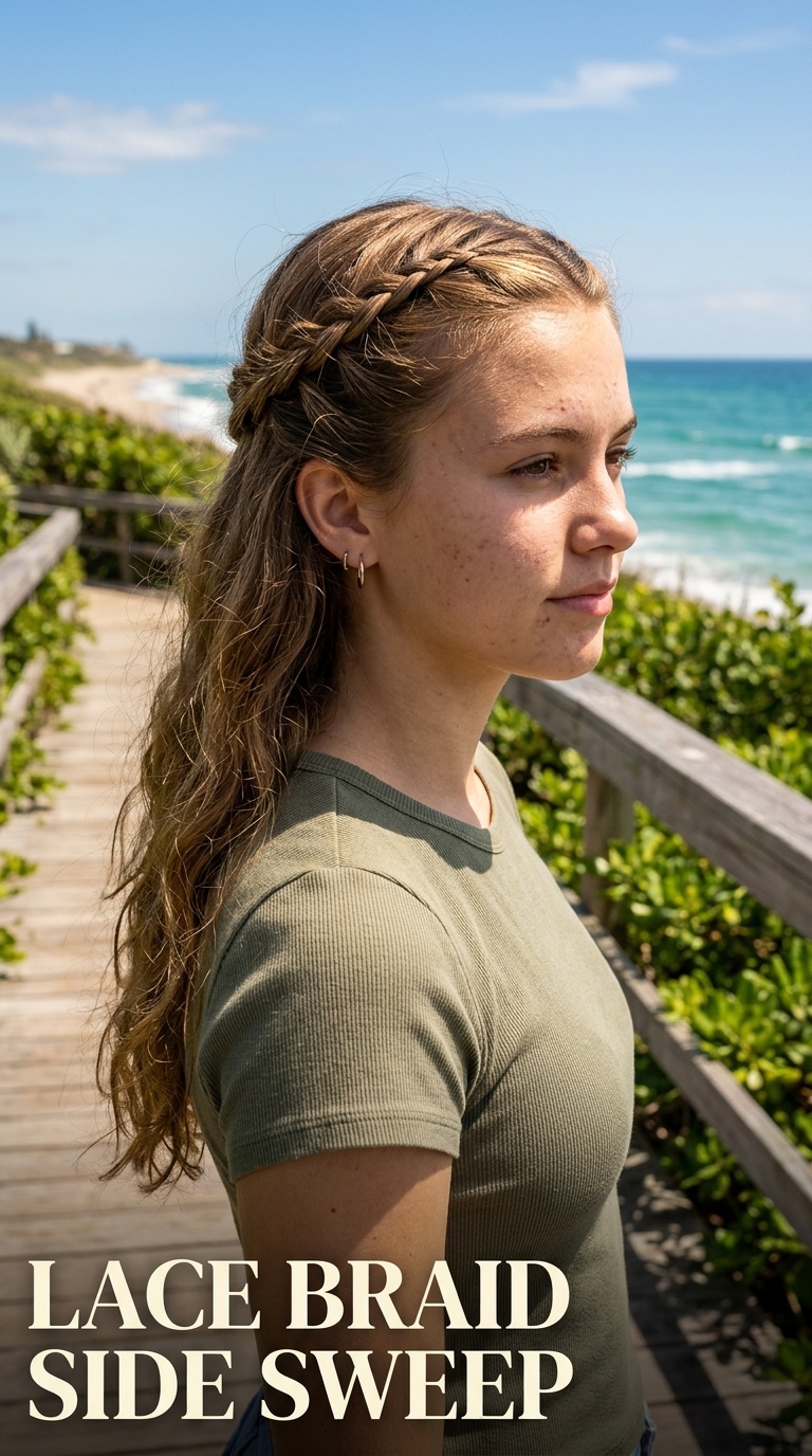 Lace Braid Side Sweep
