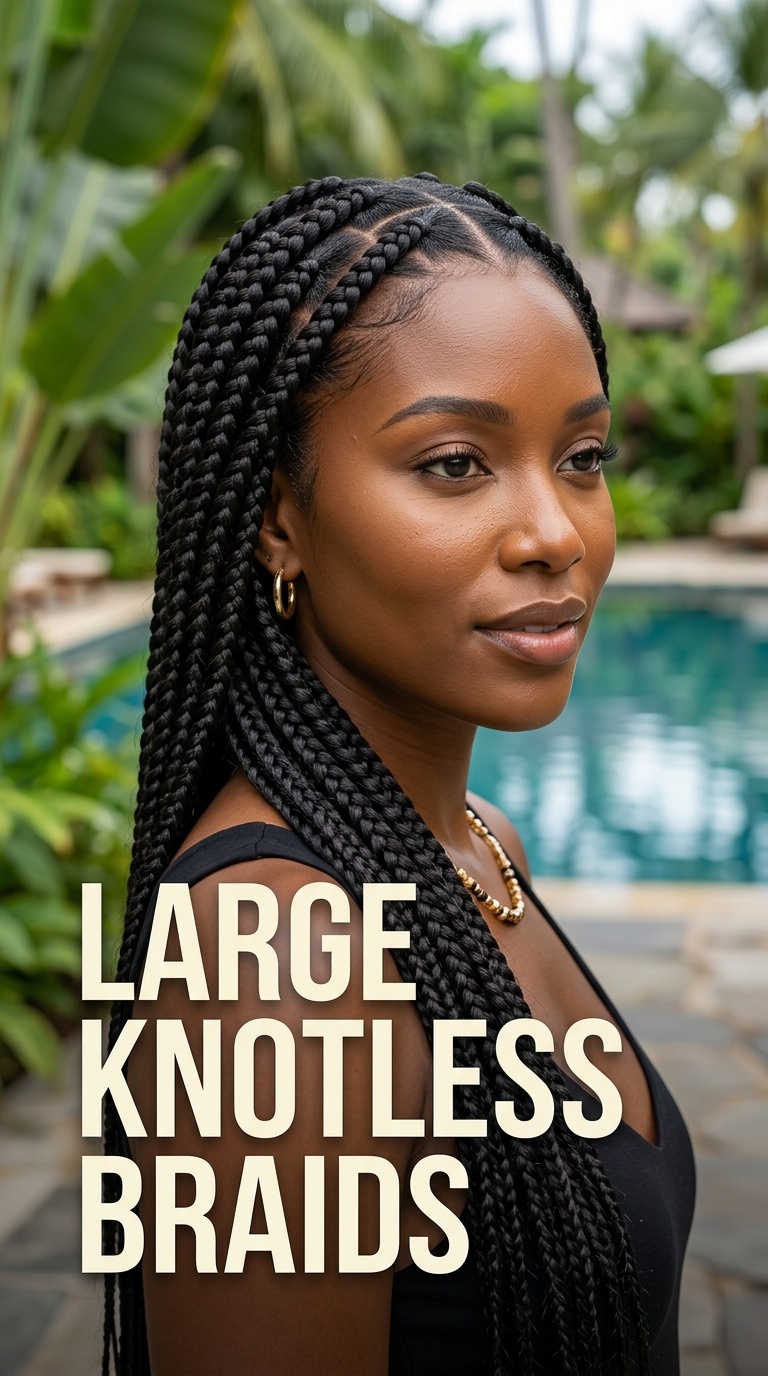 Large Knotless Braids