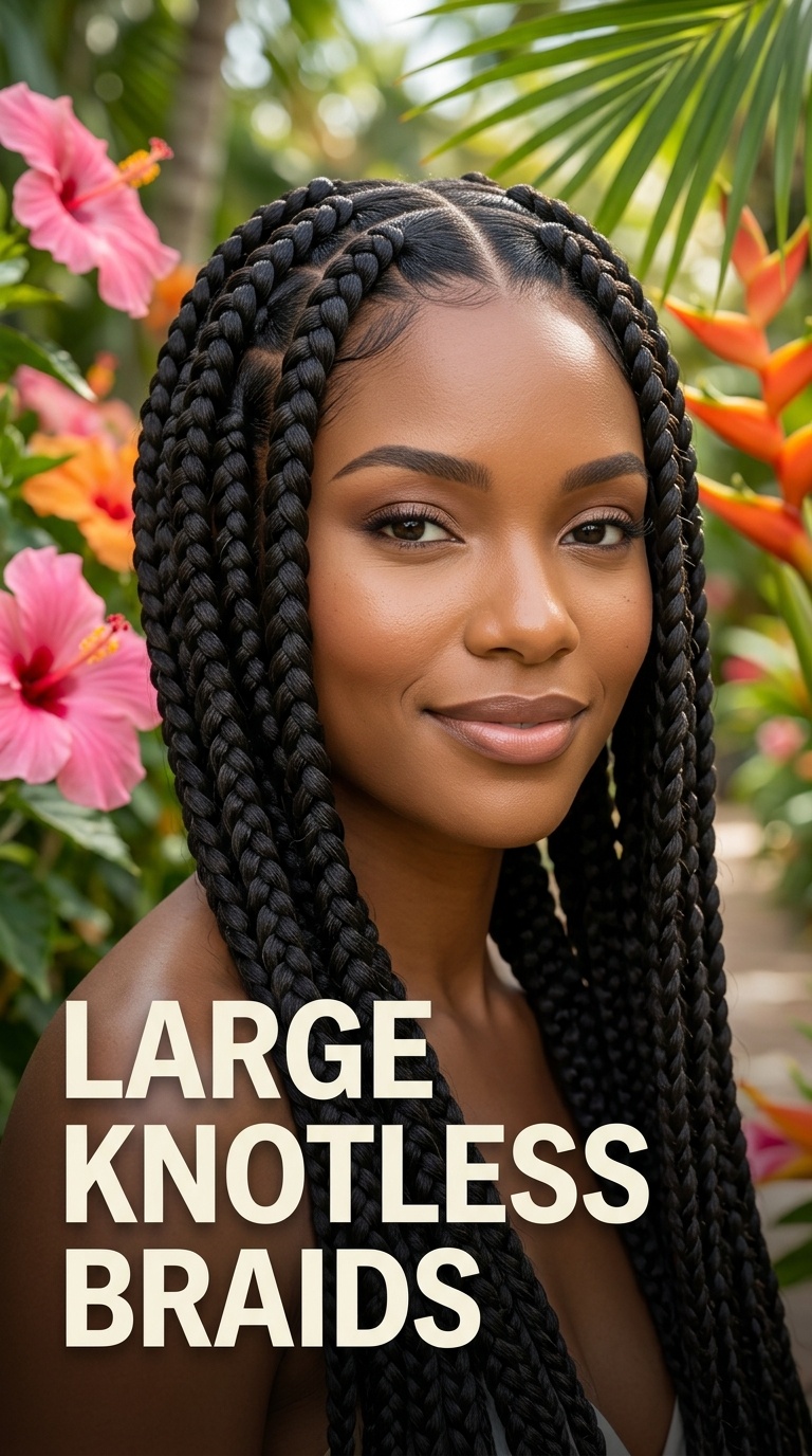 Large Knotless Braids