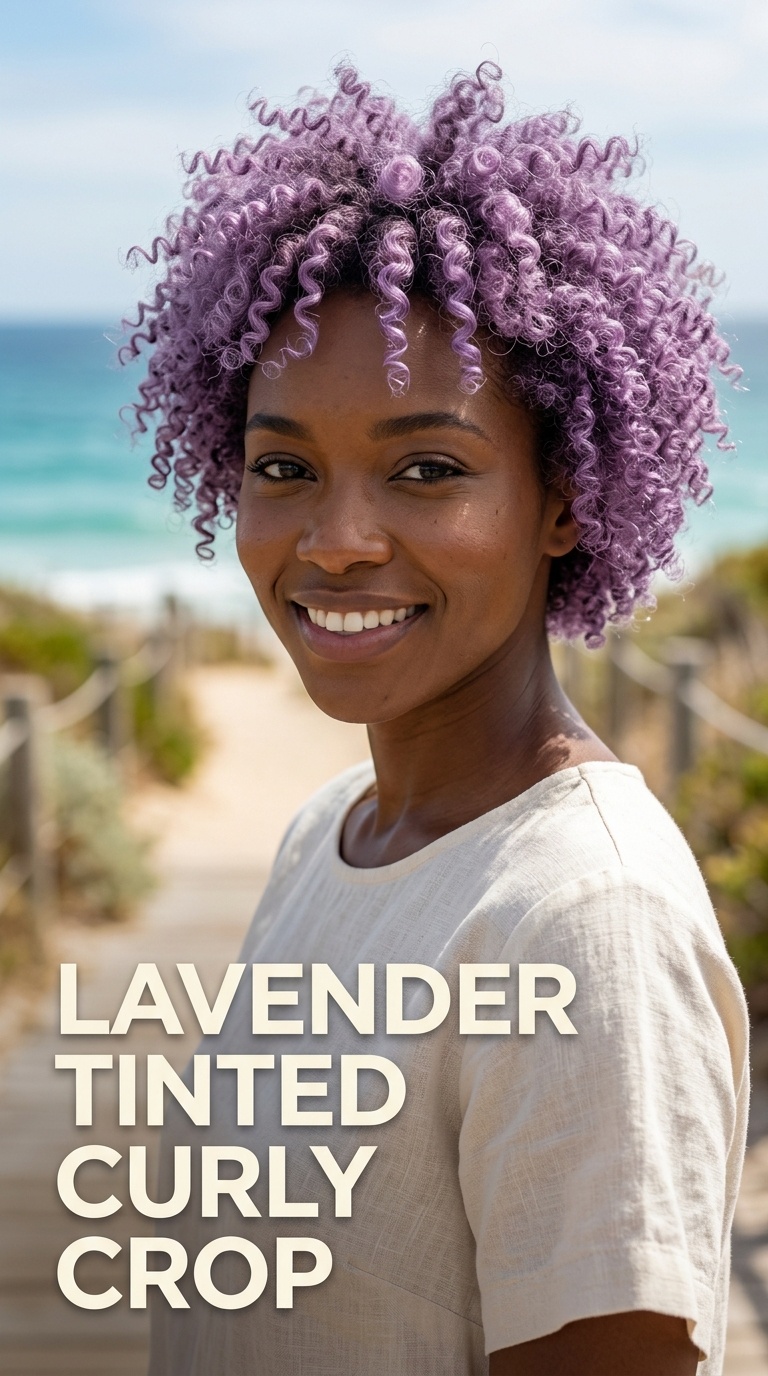 Lavender Tinted Curly Crop