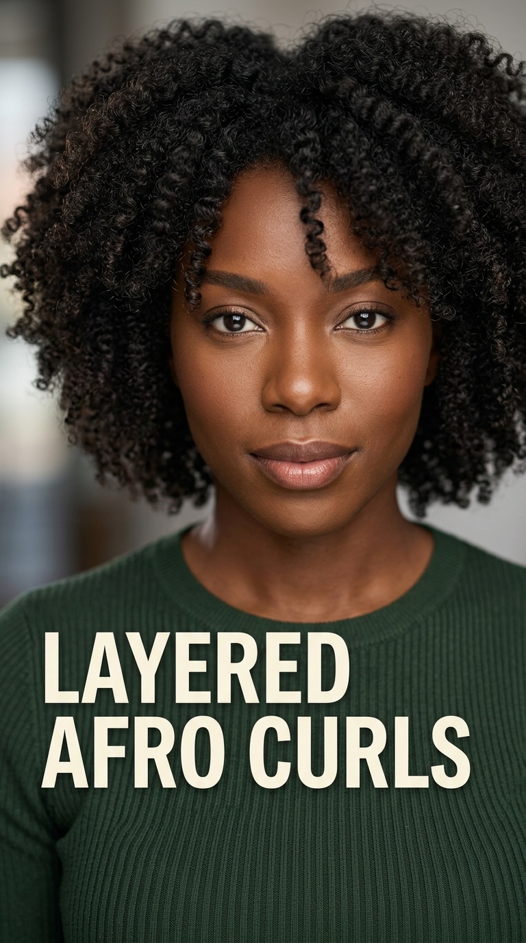 Layered Afro Curls
