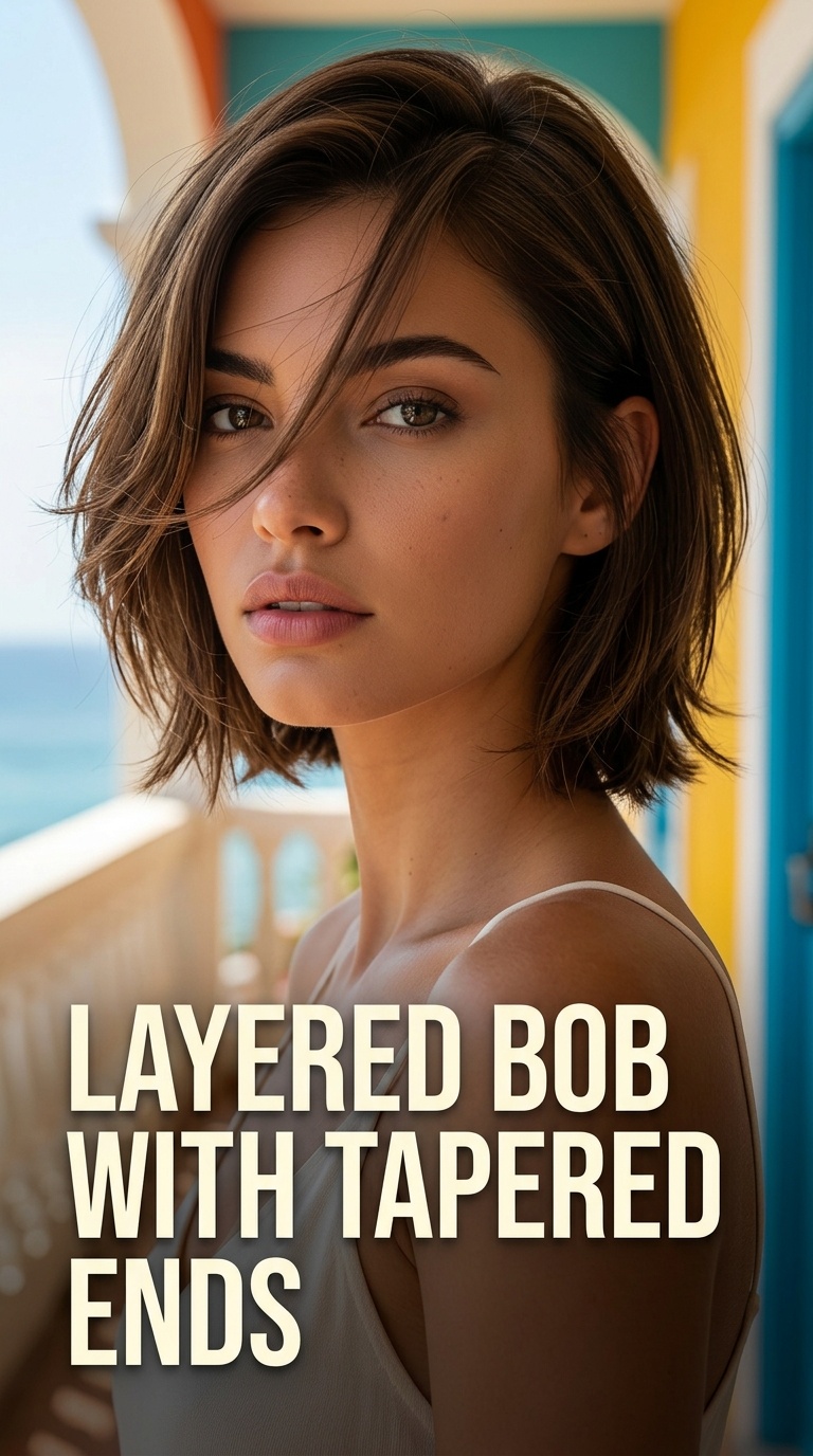 Layered Bob with Tapered Ends
