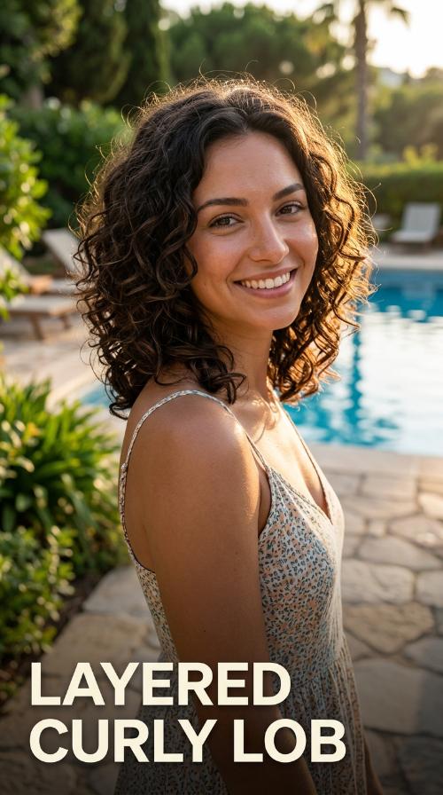 Layered Curly Lob