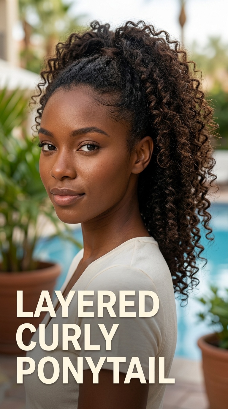 Layered Curly Ponytail