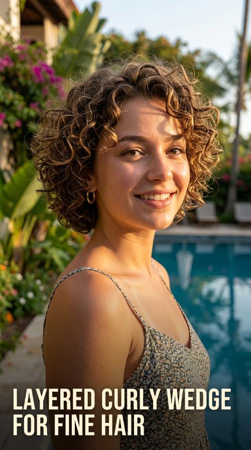 Layered Curly Wedge