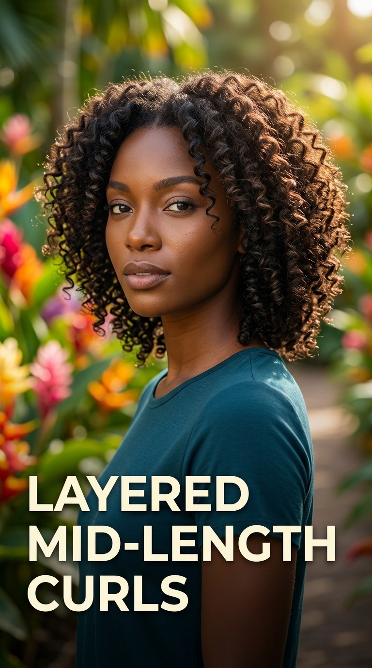 Layered Mid-Length Curls