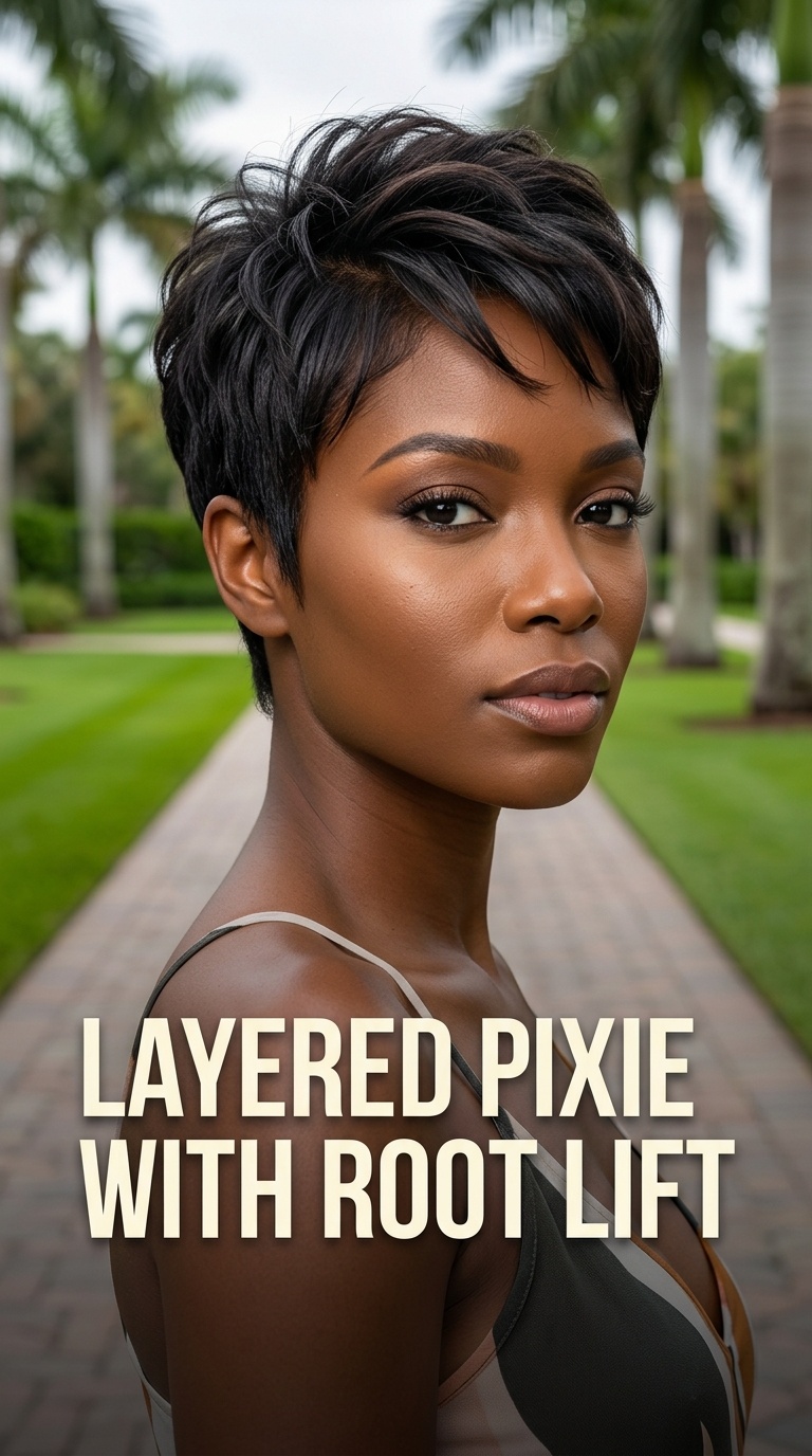Layered Pixie with Root Lift