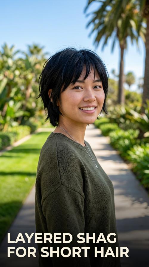 Layered Shag for Short Hair