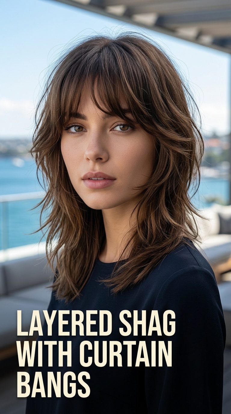 Layered Shag with Curtain Bangs