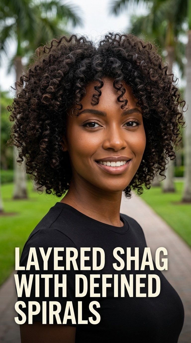 Layered Shag with Defined Spirals
