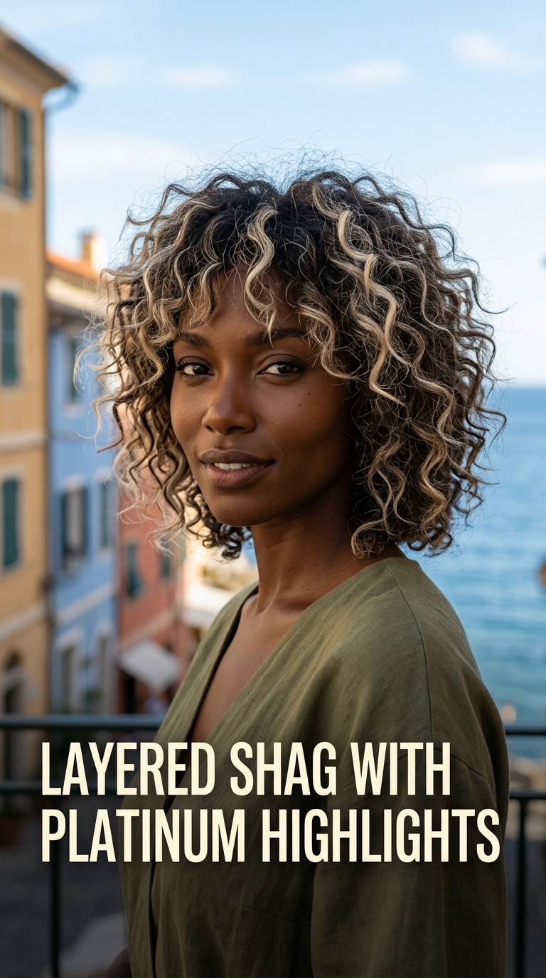 Layered Shag with Platinum Highlights