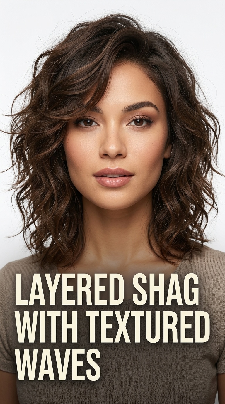 Layered Shag with Textured Waves