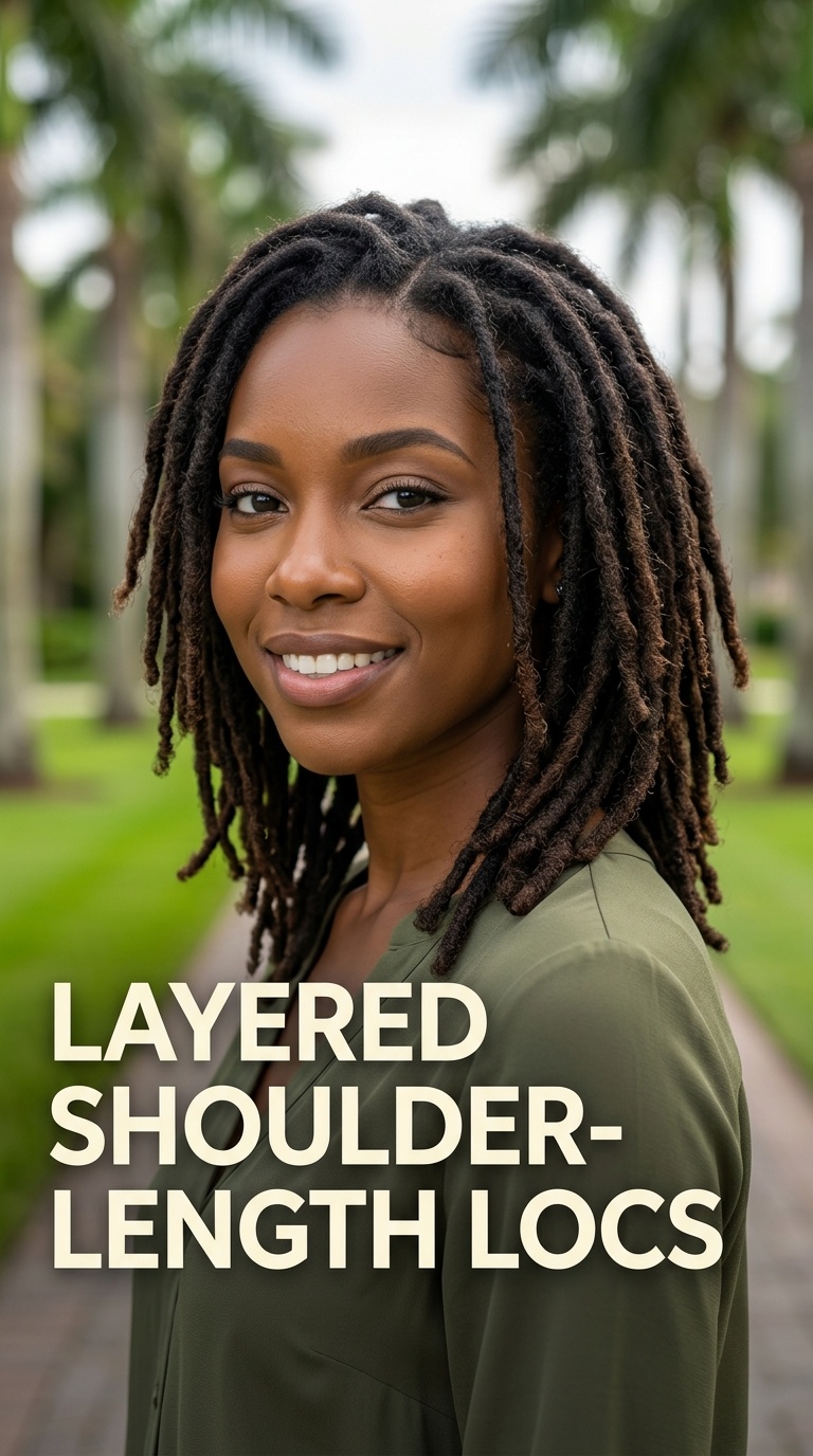 Layered Shoulder-Length Locs