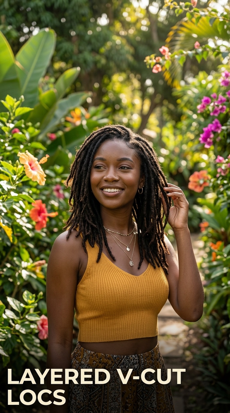 Layered V-Cut Locs